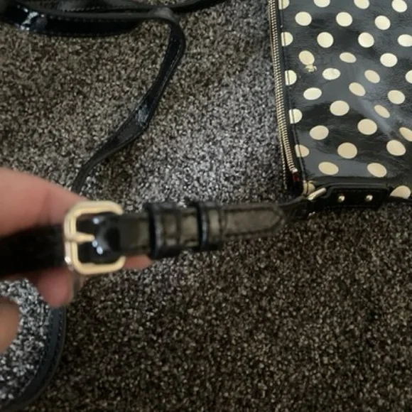 Kate Spade Polka Dot Patent Leather Crossbody Black / Ivory - Picture 4 of 6